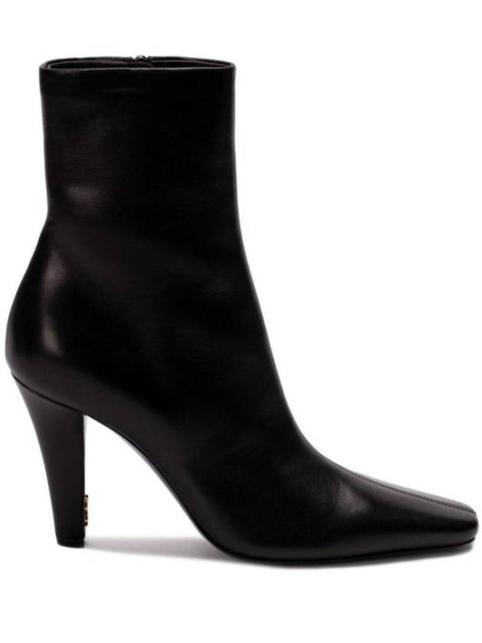 Luxury Saint Laurent Jill Leather Ankle Boots Black