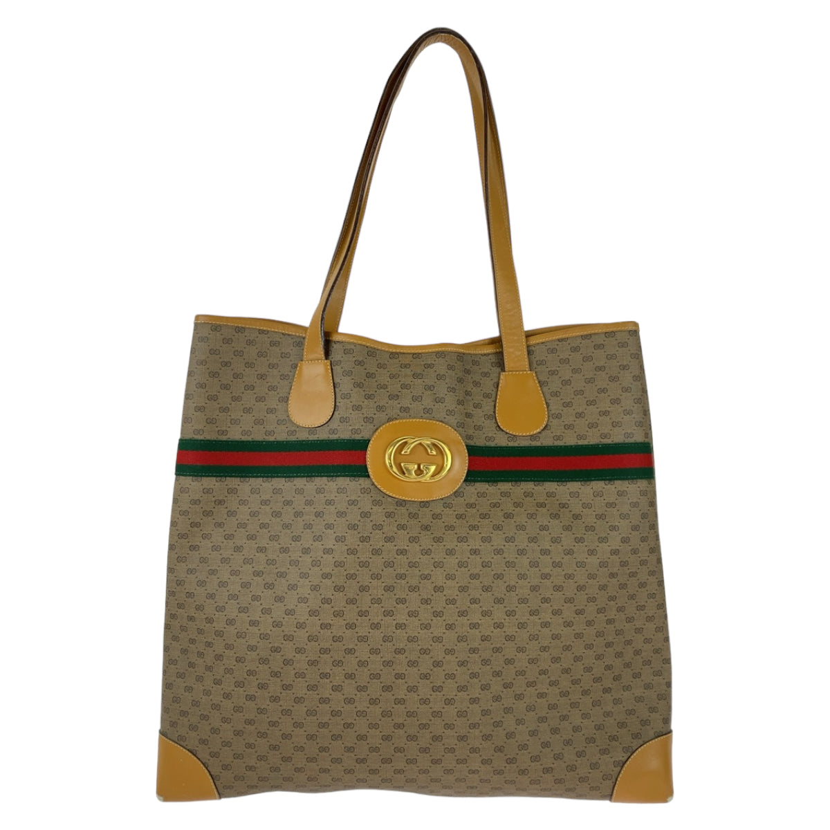Luxury Gucci Trending 2025 Vintage GG Supreme Canvas/Leather Tote Bag