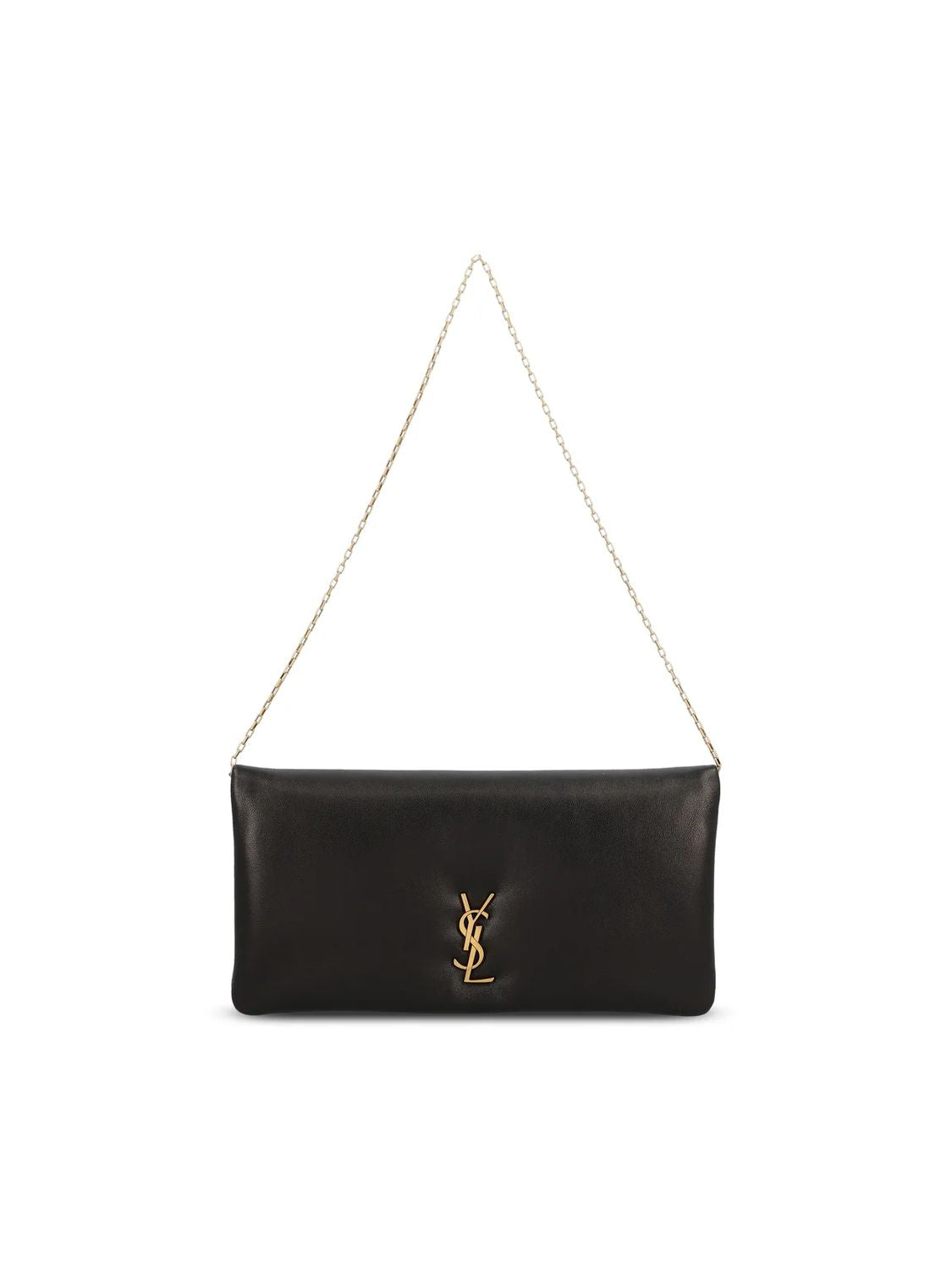 Luxury Saint Laurent Women's Ysl Chain Wallet in Nero | 801712AACX7