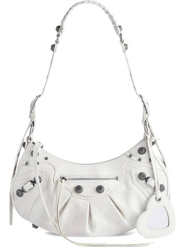 Luxury Balenciaga Le Cagole Small Leather Shoulder Bag White