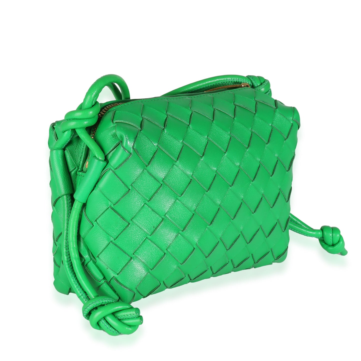 Luxury Bottega Veneta Parakeet Intrecciato Nappa Mini Loop