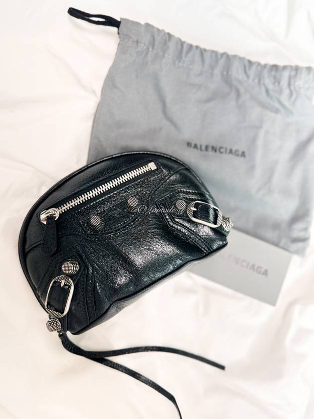 Luxury Balenciaga Le Cagole Small Cosmetic Pouch Bag Black