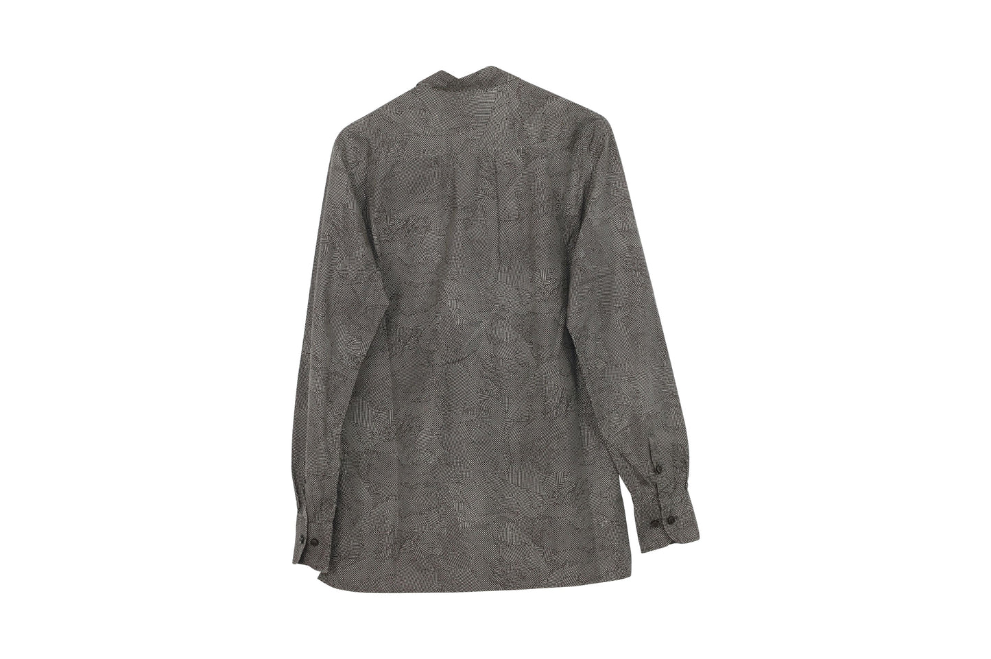 Luxury Bottega Veneta Dotted Print Button Down Shirt in Grey Cotton