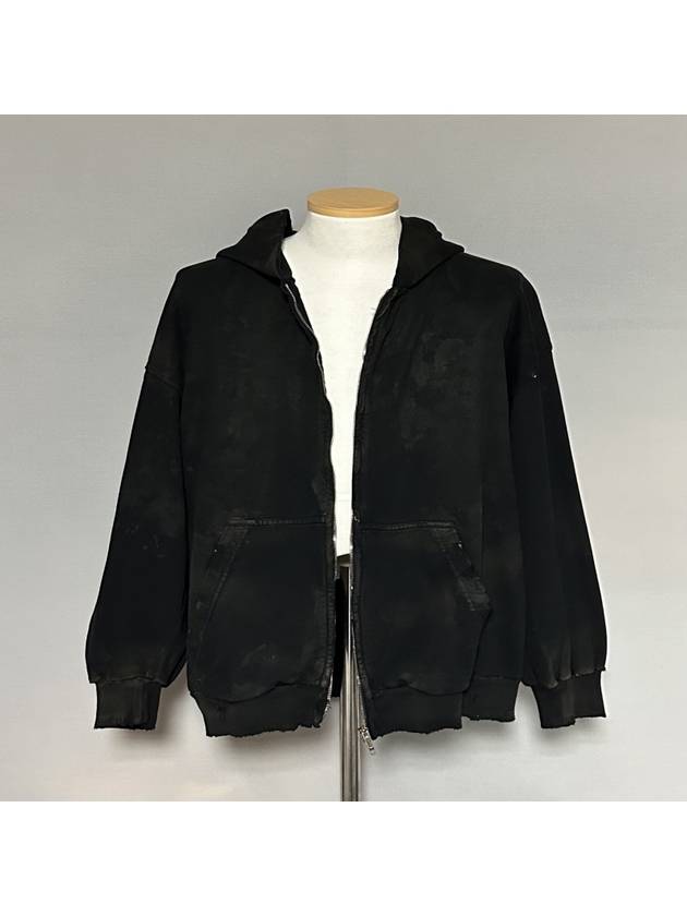 Luxury Balenciaga Mud Distressed Hooded Zip Up 100