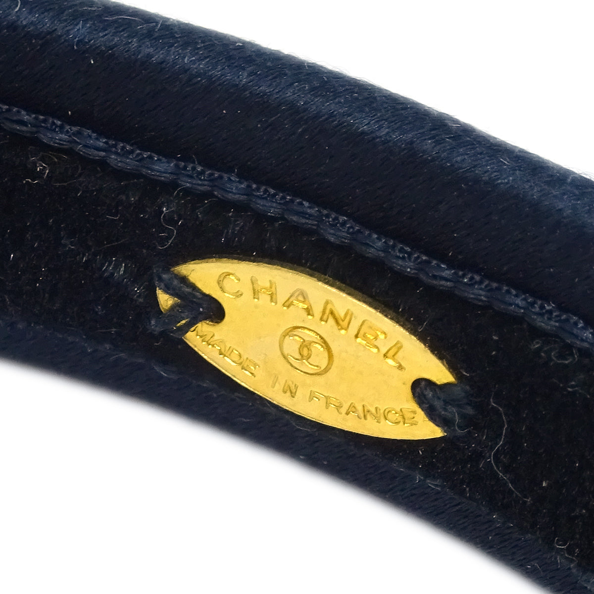 Chanel Satin Headband Hair Accessories Black