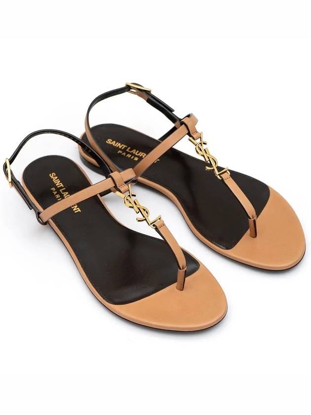 Luxury Saint Laurent Monogram Cassandra Sandals Brown