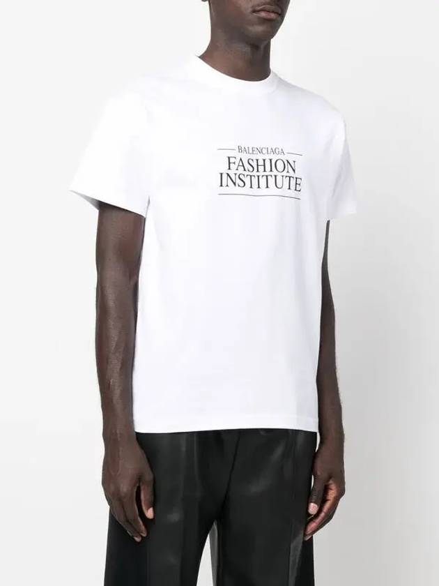 Luxury Balenciaga Fashion Institute Medium Fit Short Sleeve T-Shirt White