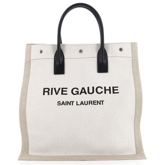 Luxury Saint Laurent Rive Gauche Shopper Tote Canvas Tall