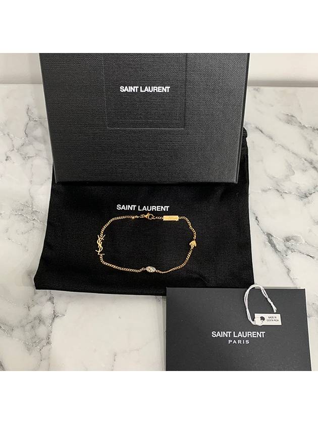 Luxury Saint Laurent Opyum Heart Chain Bracelet Gold