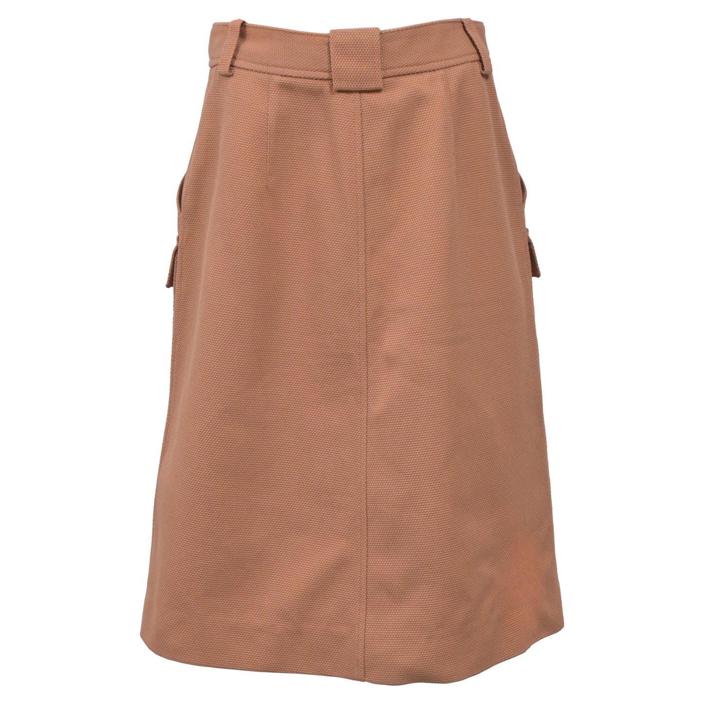 Luxury Bottega Veneta Pique A-line Midi Skirt in Beige Cotton