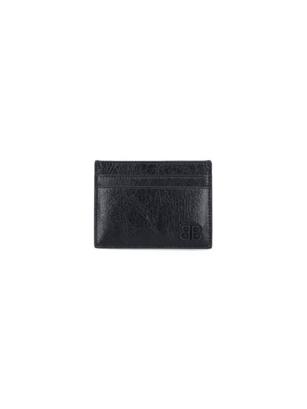 Luxury Balenciaga Monaco Card Wallet Black