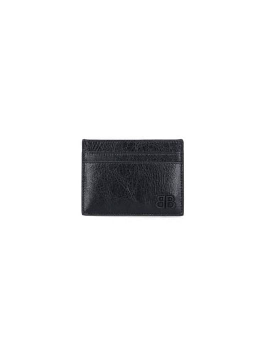 Luxury Balenciaga Monaco Card Wallet Black
