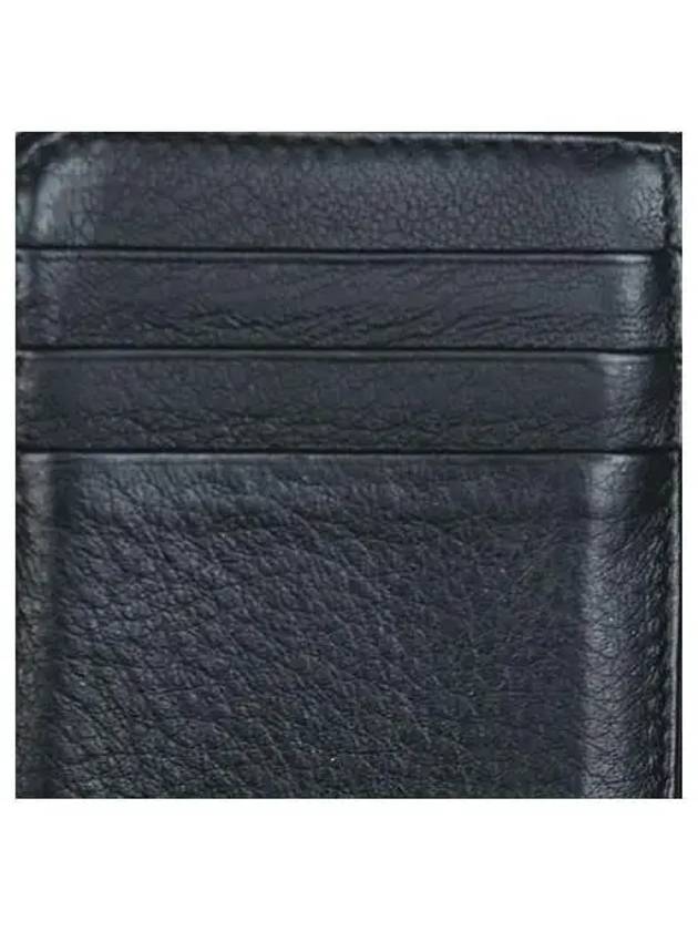 Luxury Balenciaga 505049 White Logo Black Leather Zipper Card Wallet
