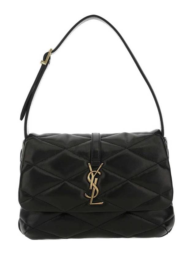 Luxury Saint Laurent LE 57 Quilted Lambskin Hobo Shoulder Bag Black