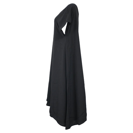 Luxury Bottega Veneta Flowing Asymmetric Dress in Black Silk
