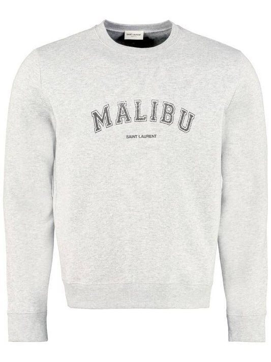Luxury Saint Laurent Malibu Graphic Crew Neck Sweatshirt Grey