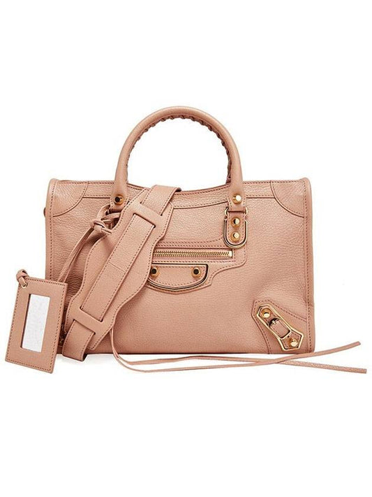 Luxury Balenciaga Metallic Edge Mini City Tote Bag Pink