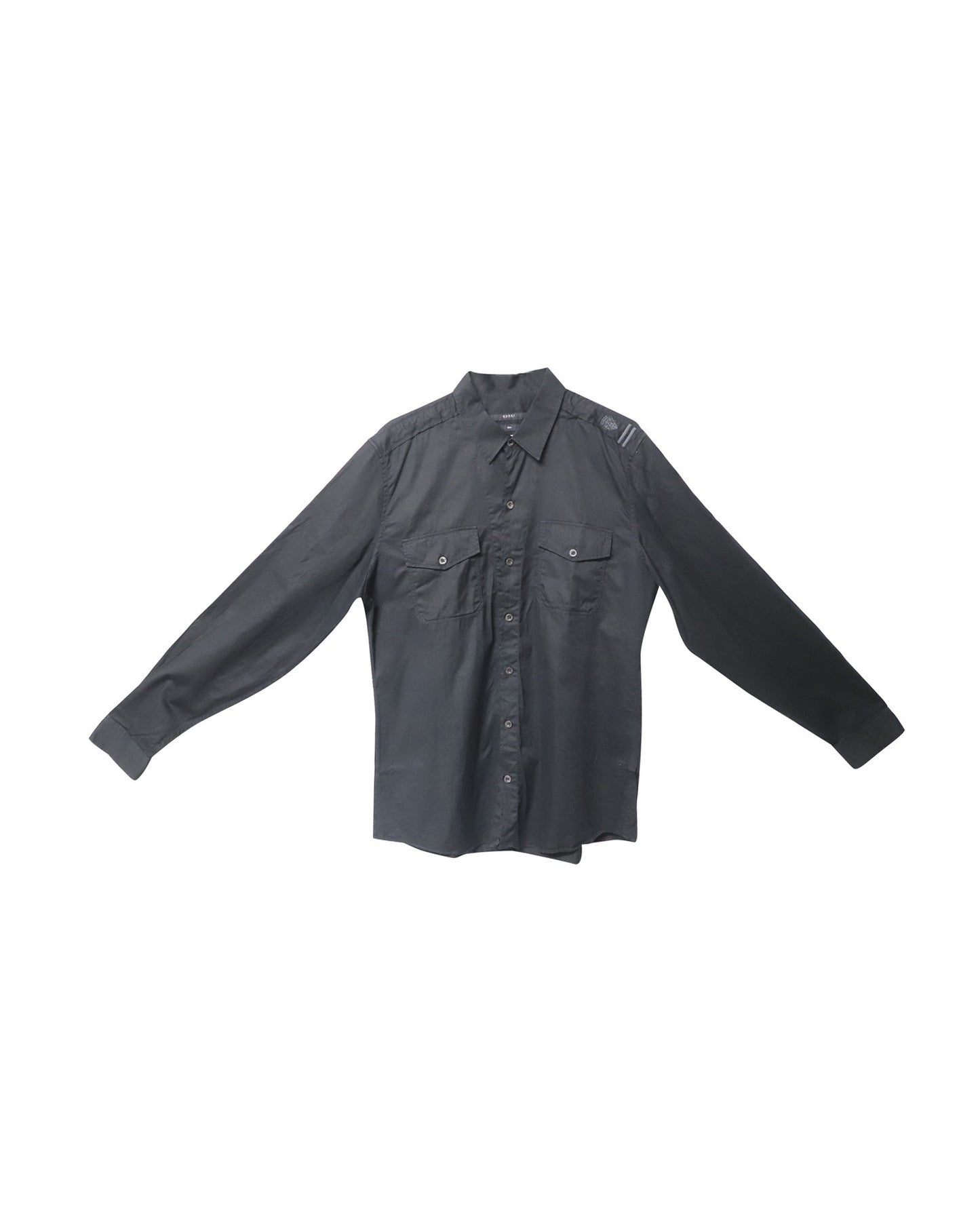 Luxury Gucci Trending 2025 Slim Fit Long Sleeve Button Front Shirt in Black Cotton