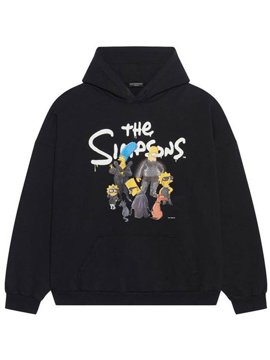 Luxury Balenciaga Men's Simpson Overfit Hoodie Black
