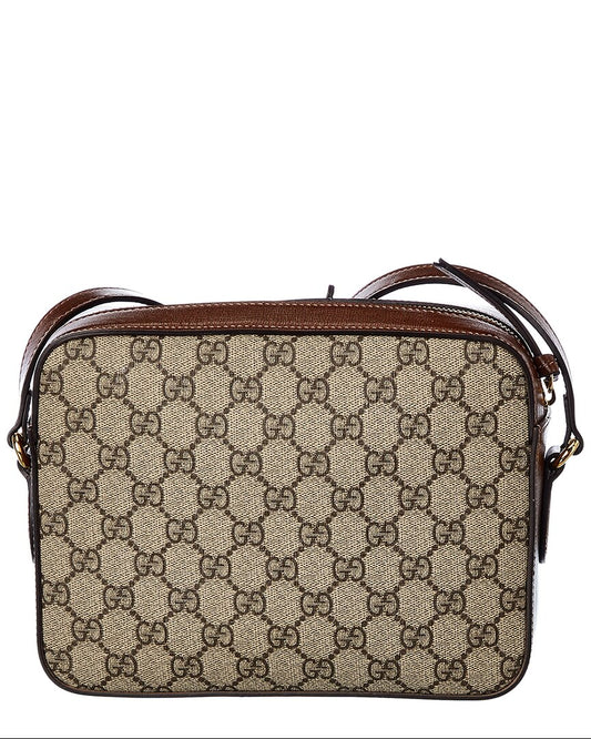 Luxury Gucci Trending 2025 Horsebit 1955 Small GG Supreme Canvas & Leather Shoulder Bag