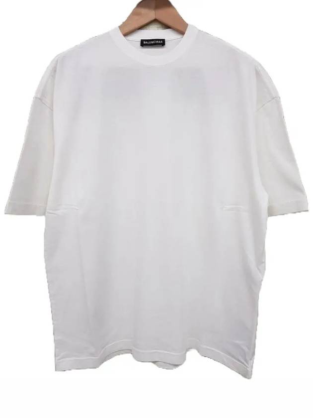 Luxury Balenciaga Back Logo Short Sleeve T-Shirt White