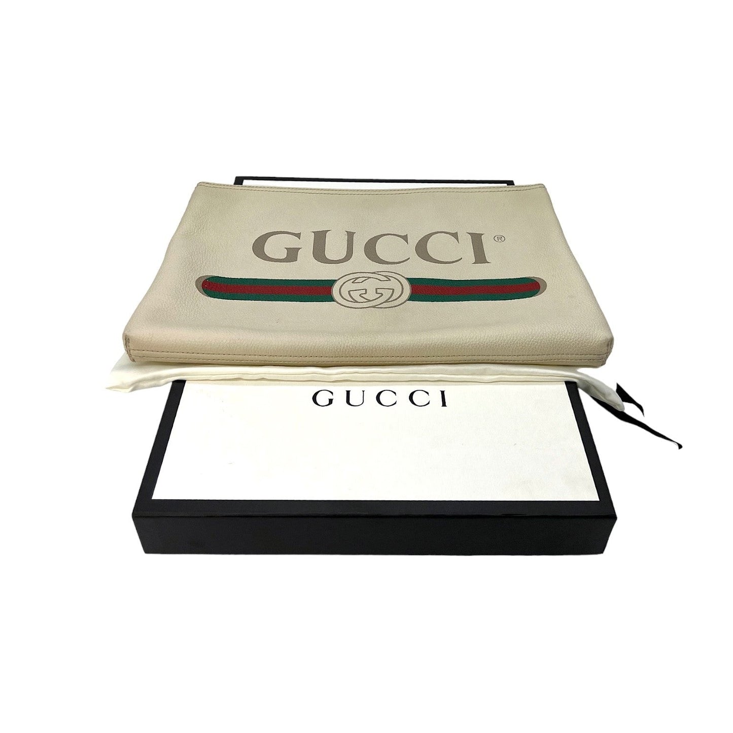 Luxury Gucci Large Graphic Print Portfolio Clutch