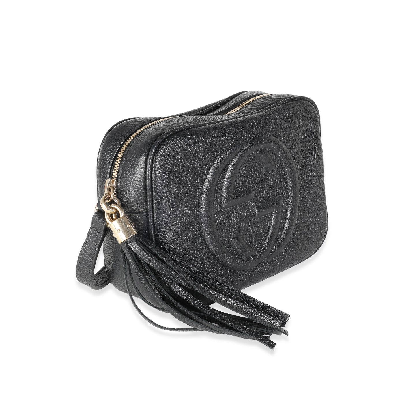 Luxury Gucci Trending 2025 Black Pebbled Calfskin Soho Disco Bag