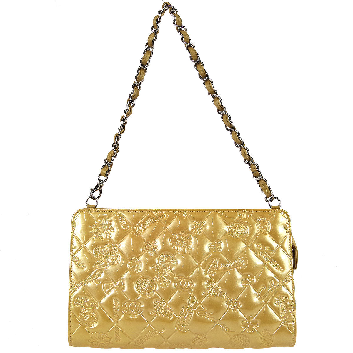 Luxury Chanel * 2009-2010 Icon Chain Handbag Patent Leather