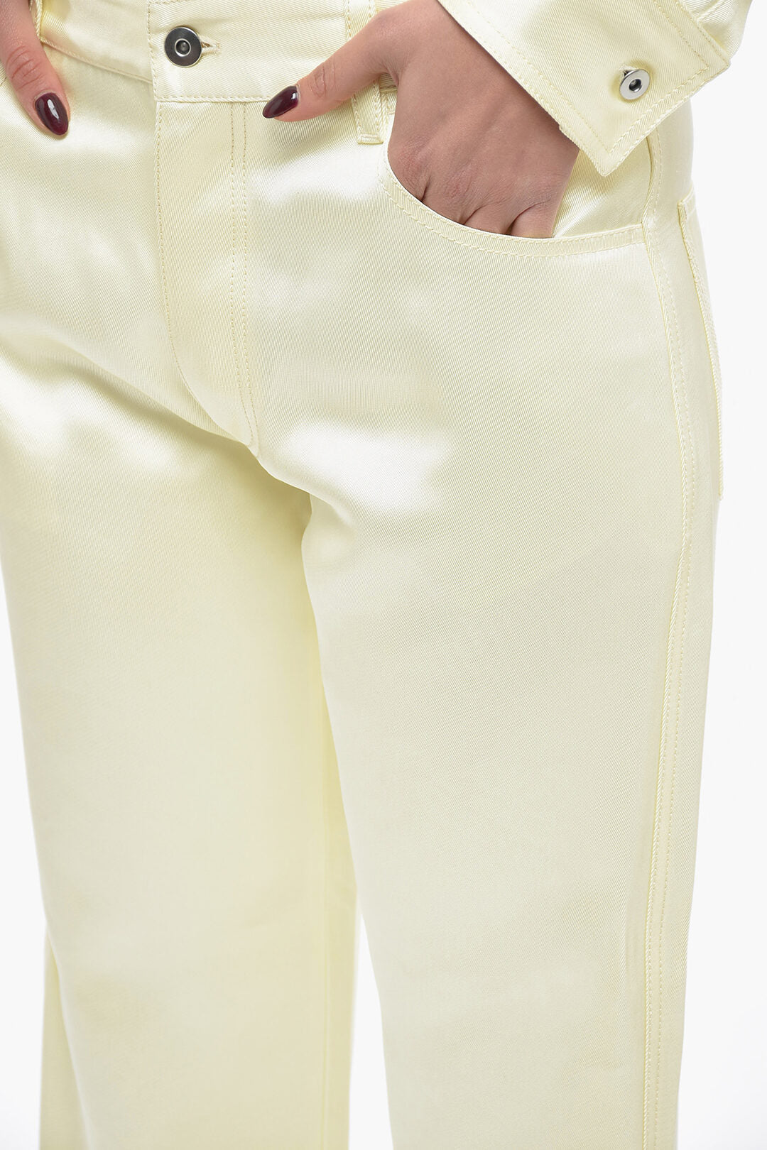 Luxury Bottega Veneta Viscose and Silk Blend Pants with Loose Fit