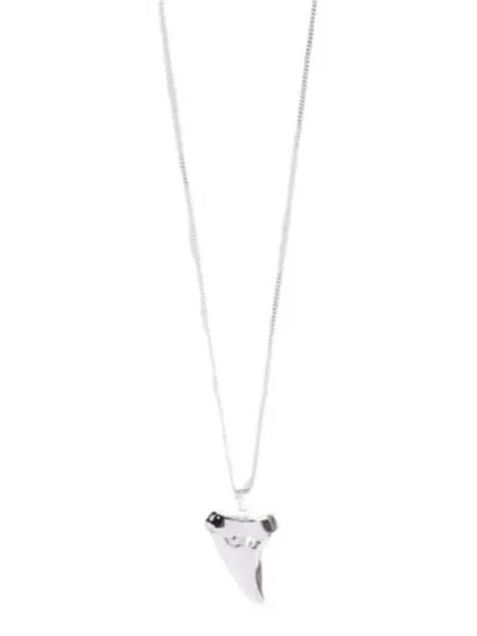 Luxury Saint Laurent Shark Tooth Necklace Silver