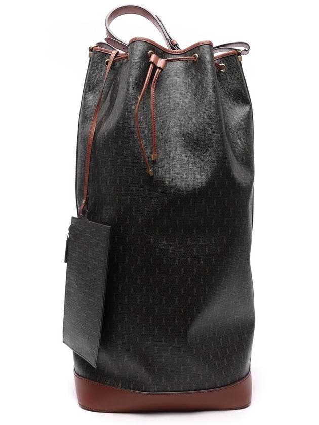 Luxury Saint Laurent Monogram Drawstring Bucket Bag Brown