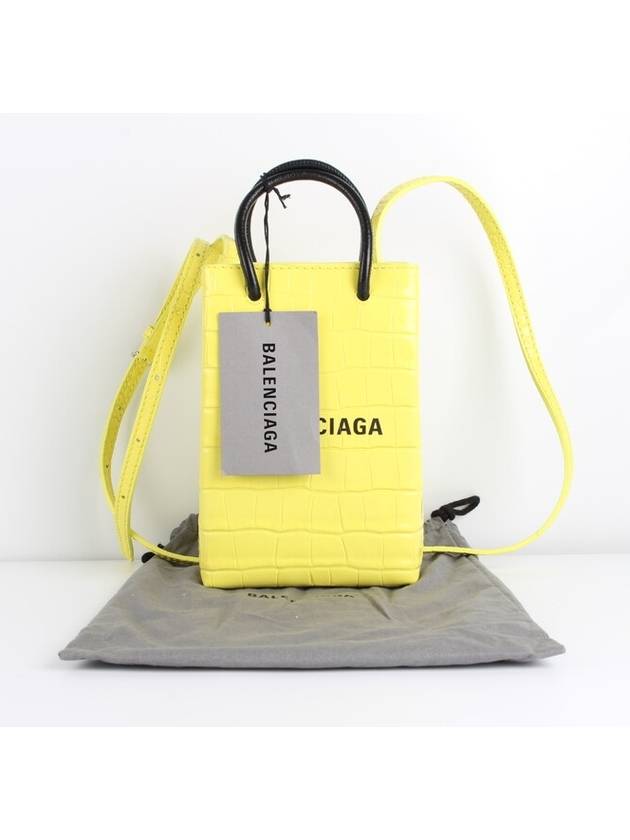 Luxury Balenciaga Crocodile cross bag yellow