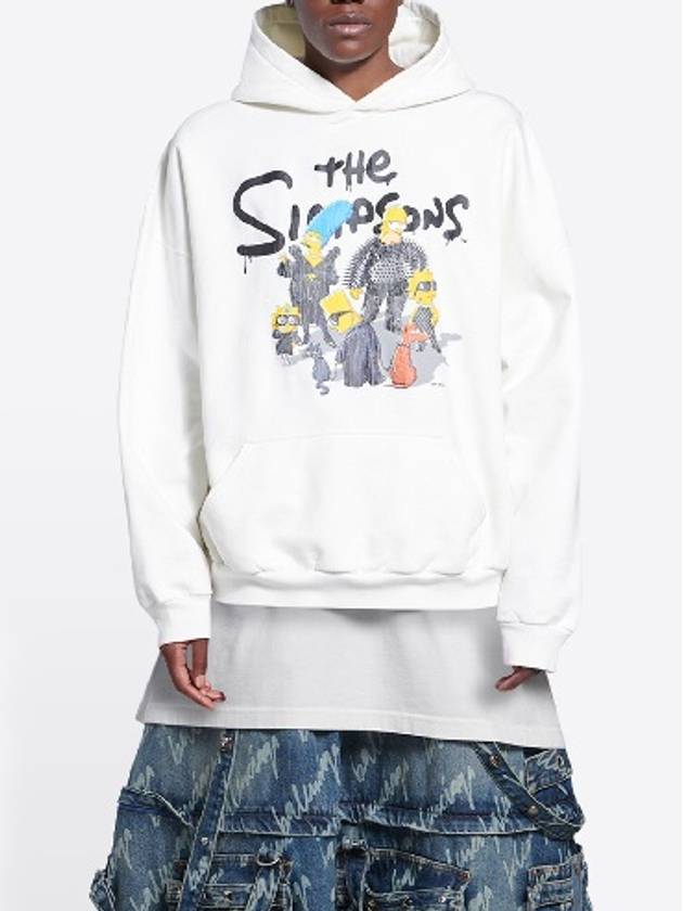 Luxury Balenciaga The Simpsons Printed Hoodie White