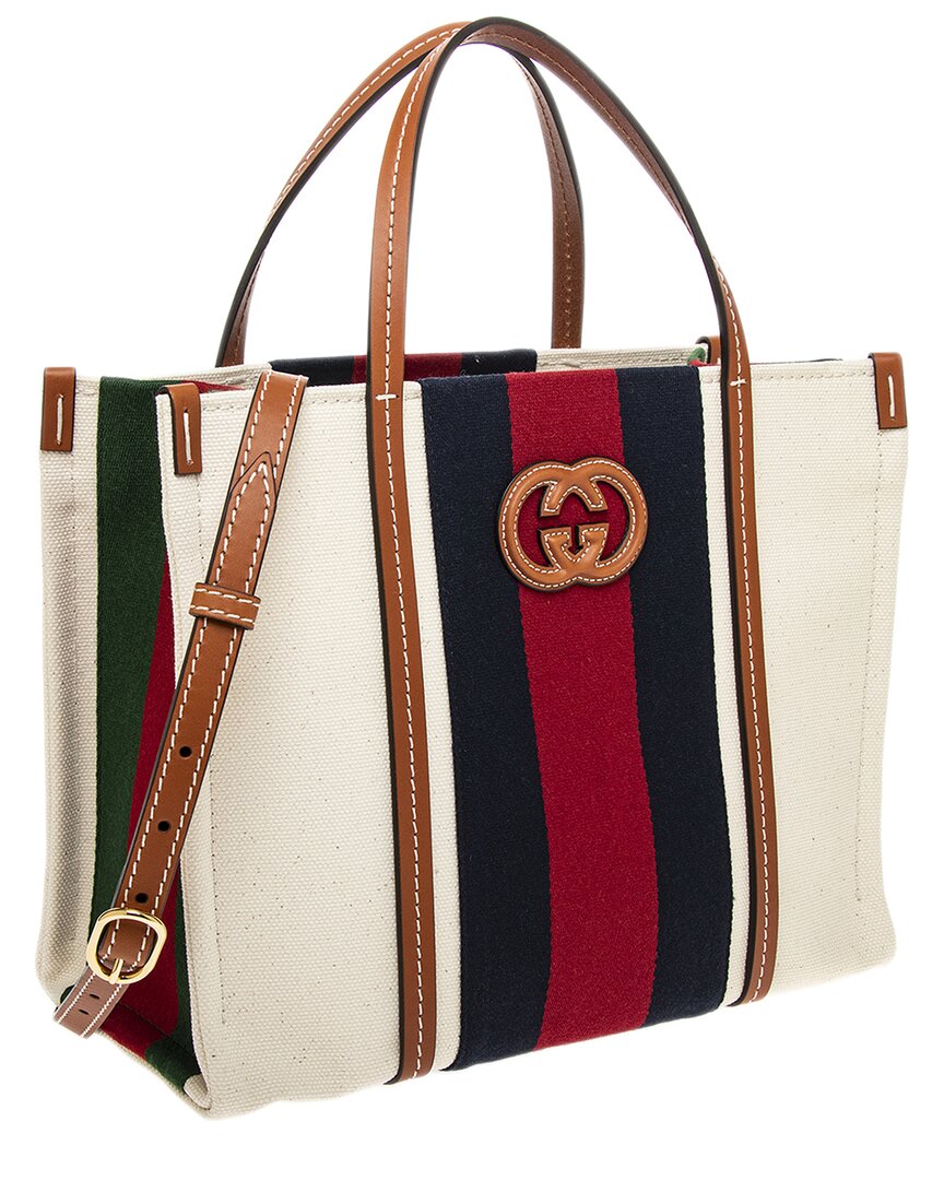 Luxury Gucci Trending 2025 Interlocking G Small Canvas & Leather Tote