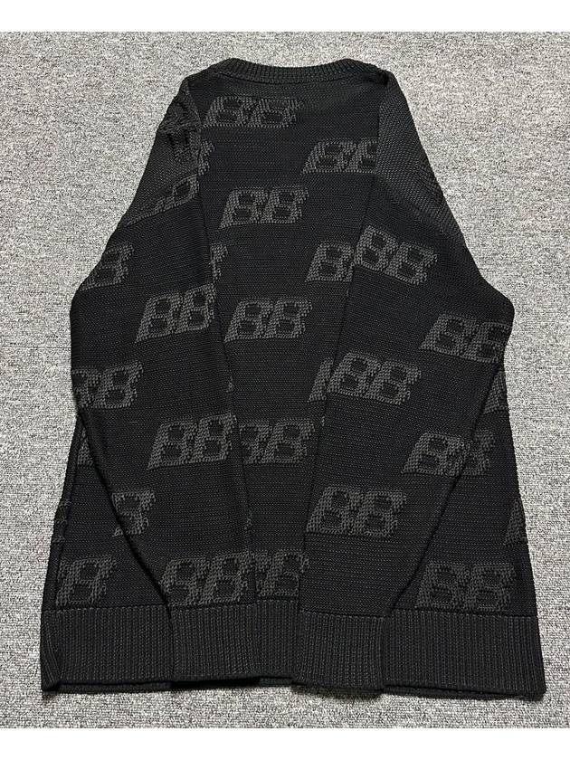 Luxury Balenciaga BB embroidered logo knit