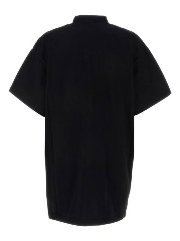 Luxury Balenciaga Sample Sticker Oversized Short Sleeve T-Shirt Black