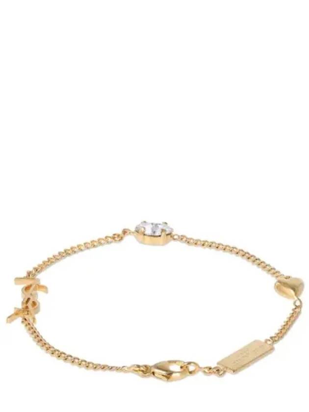 Luxury Saint Laurent Opyum Heart Chain Bracelet Gold