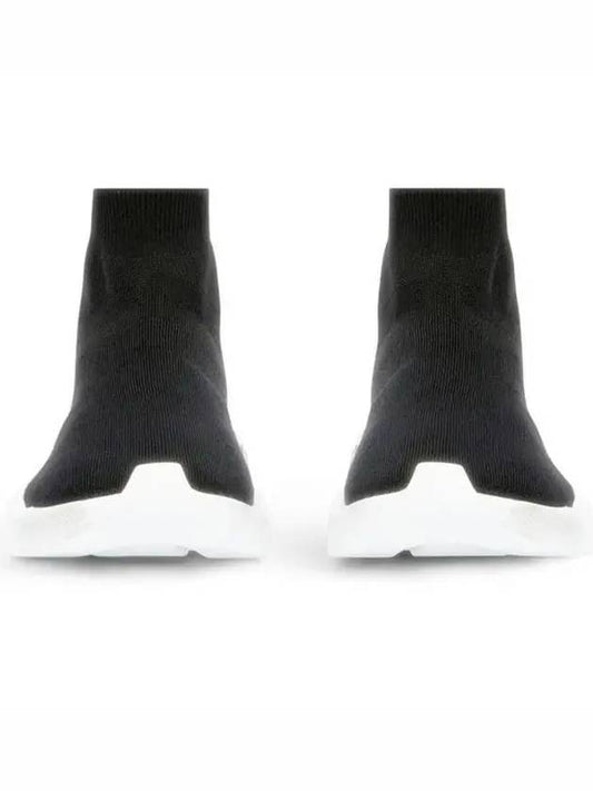 Luxury Balenciaga Speed 2.0 Graffiti Knit High Top Sneakers Black