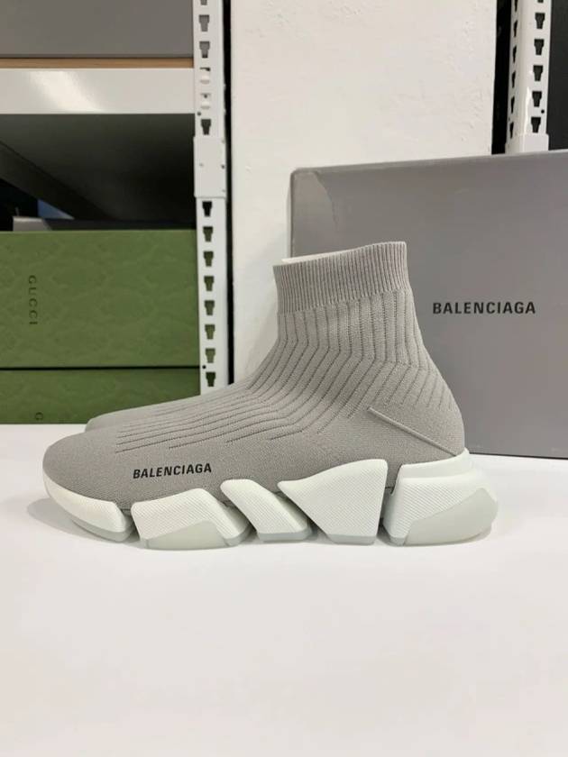 Luxury Balenciaga Speedrunner high top sneakers gray
