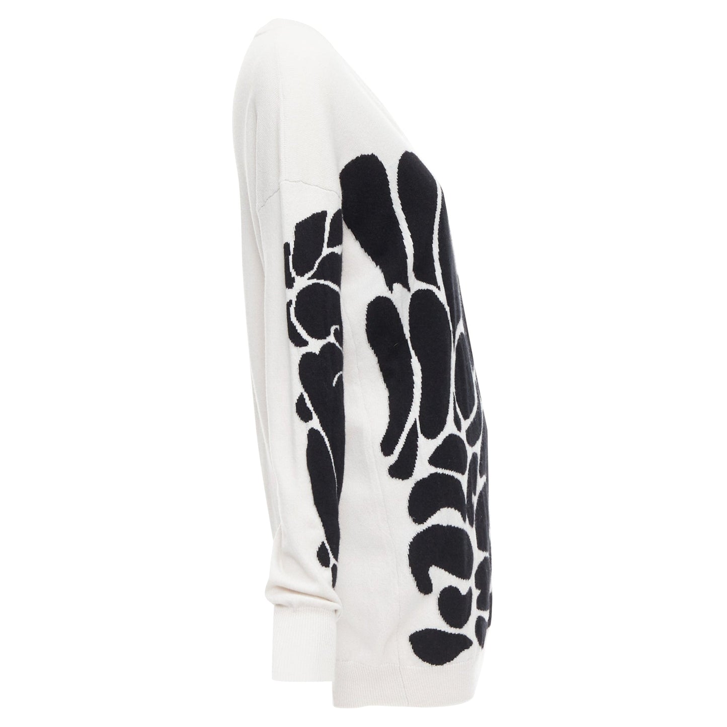 Luxury Bottega Veneta cashmere abstract intarsia v-neck sweater