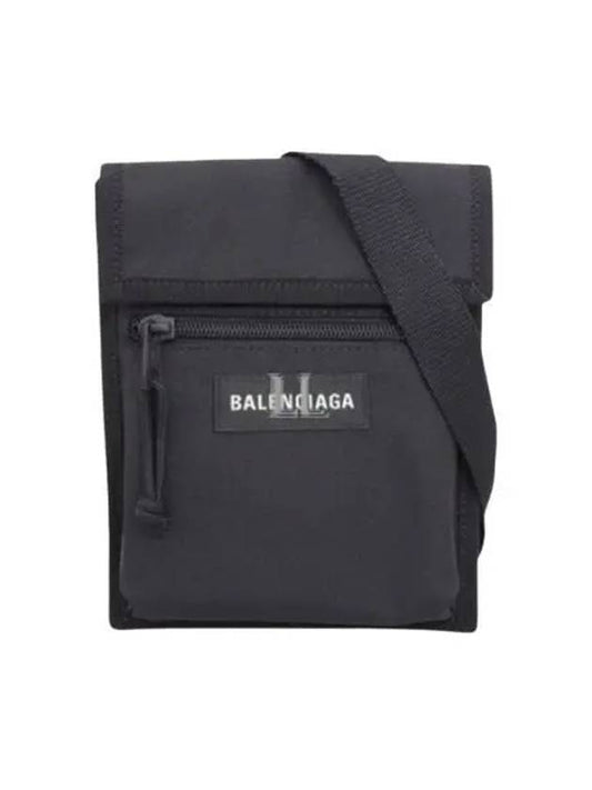 Luxury Balenciaga Explorer Small Strap Nylon Cross Bag Black