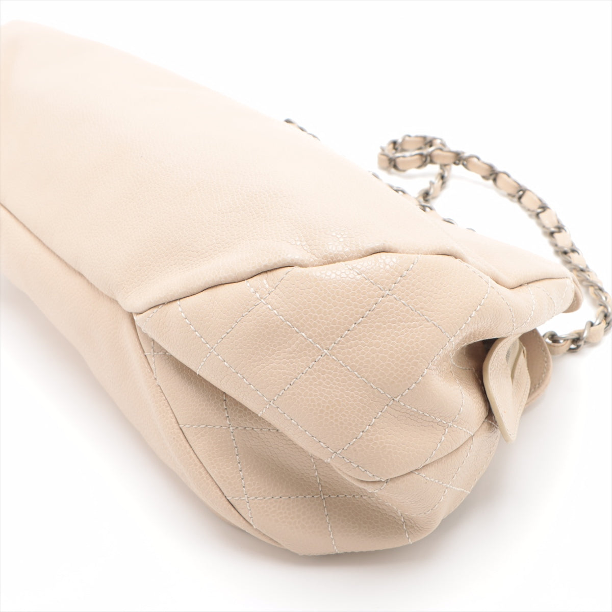 Chanel Coco Caviar S Chain Shoulder Bag Beige Gummetal G  13th