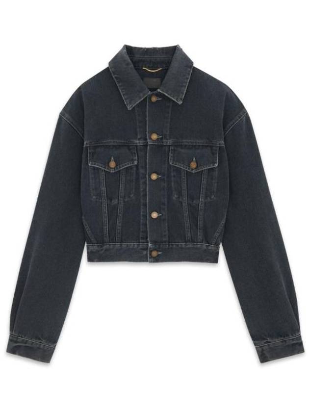 Luxury Saint Laurent Neo 80s Denim Jacket Black