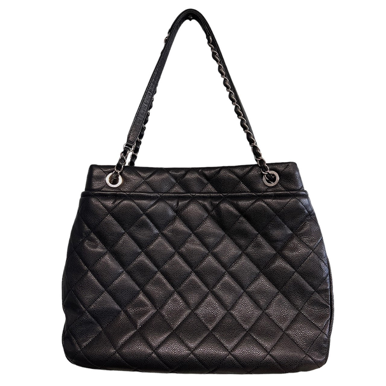 Luxury Chanel Black Quilted Caviar Timeless Soft Shopper Tote