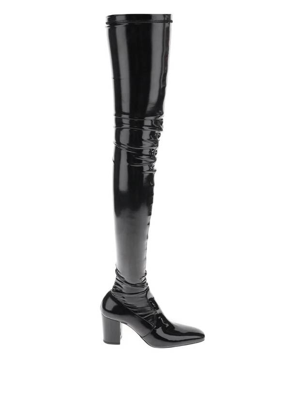 Luxury Saint Laurent Betty Over The Knee Long Boots Black