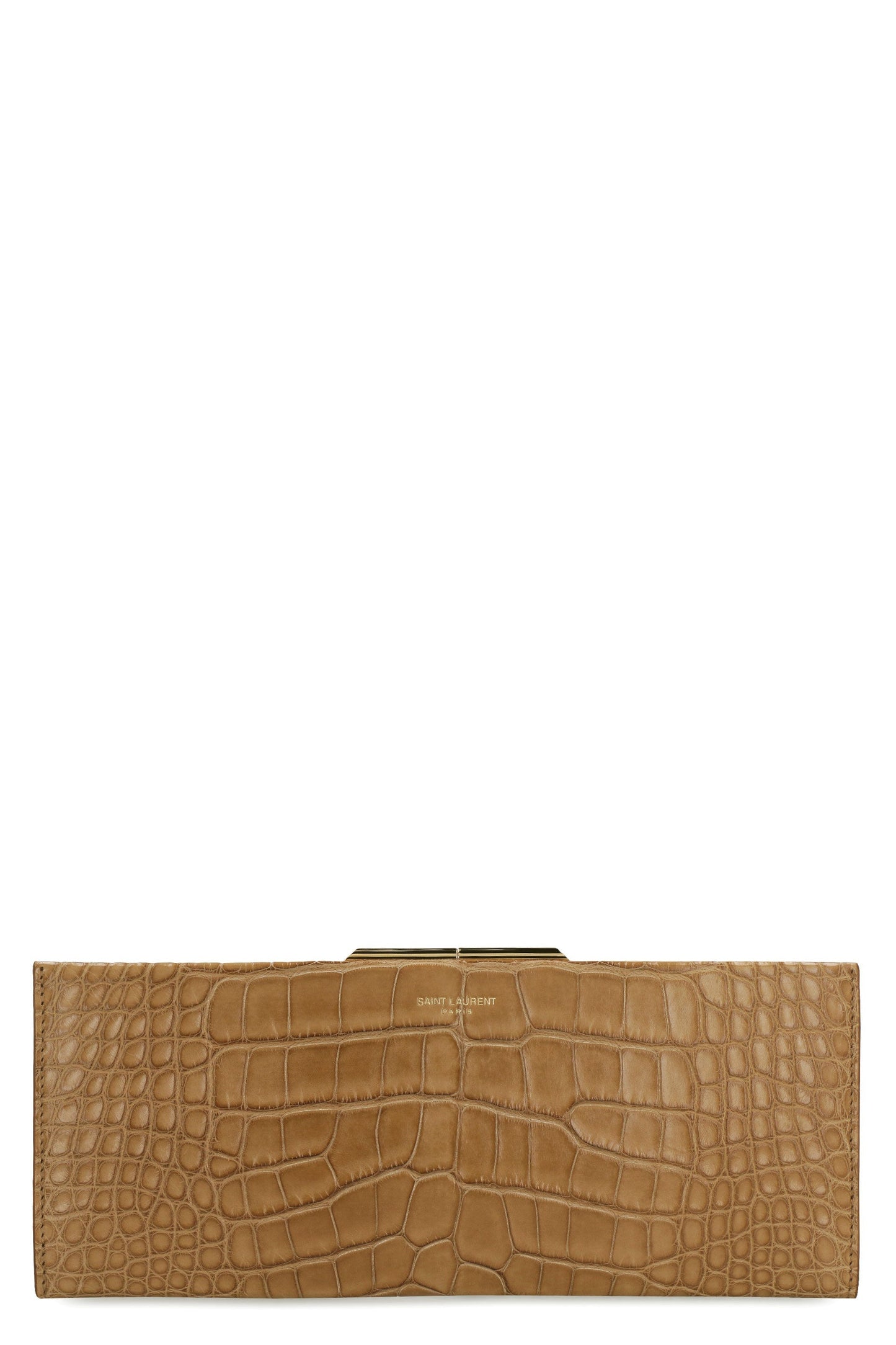Luxury Saint Laurent Women's Midnight Leather Clutch in Brown | 697655EAAB6 Color 7732