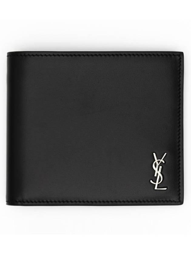 Luxury Saint Laurent Tiny Cassandre East West Wallet in Matte Leather Black