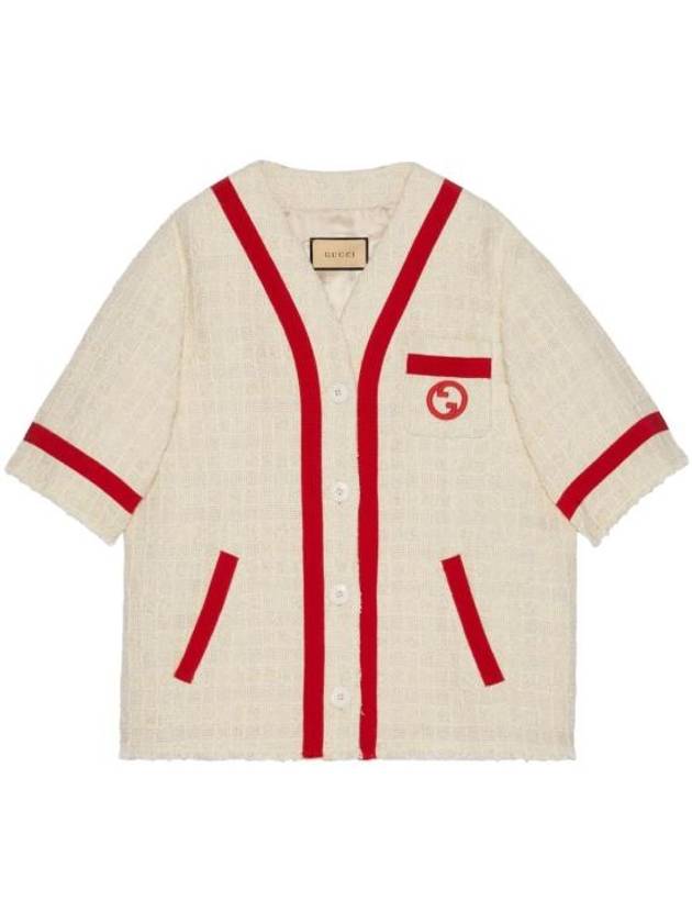 Luxury Gucci Trending 2025 Embroidered Cotton Jacket Ivory Red