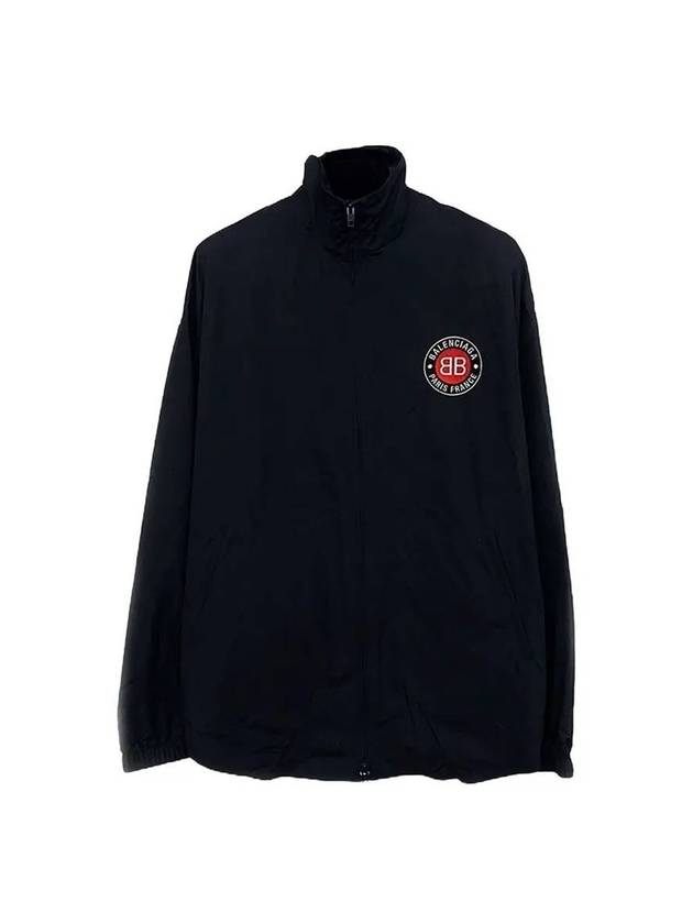 Luxury Balenciaga High Neck Logo Zip-up Jacket Black