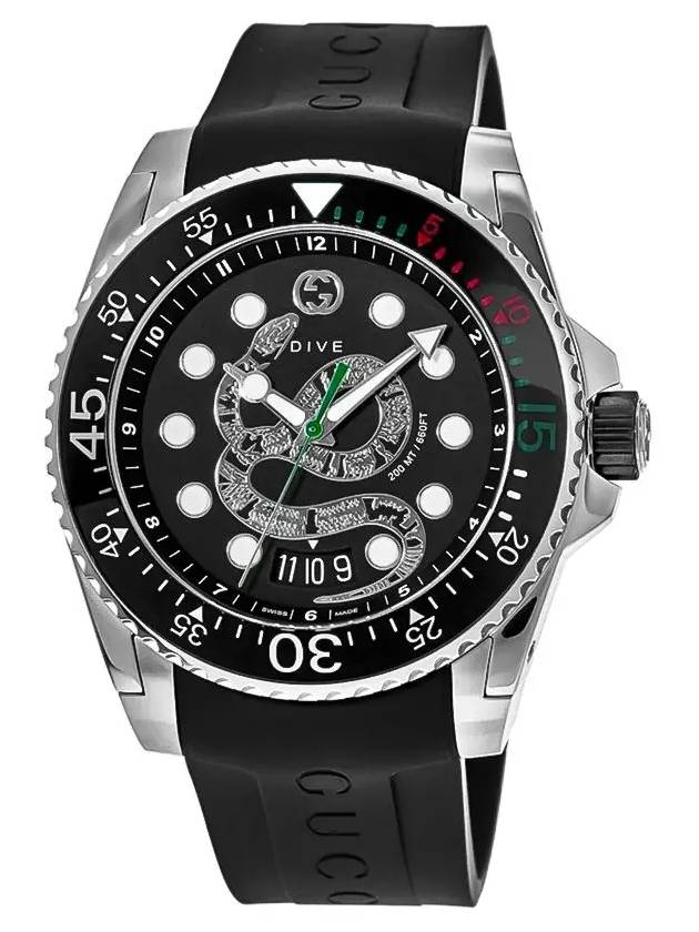 Luxury Gucci Trending 2025 Dive King Snake Rubber 45mm Watch Black